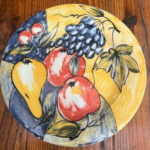 PIER ONE Retired Vibrant Color Fruit Design Salad Dessert Plate Italy